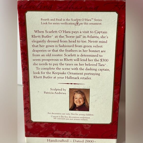 Scarlett O'Hara Green Gown Dress Hallmark Keepsake Christmas Ornament 2000 New - Picture 3 of 4